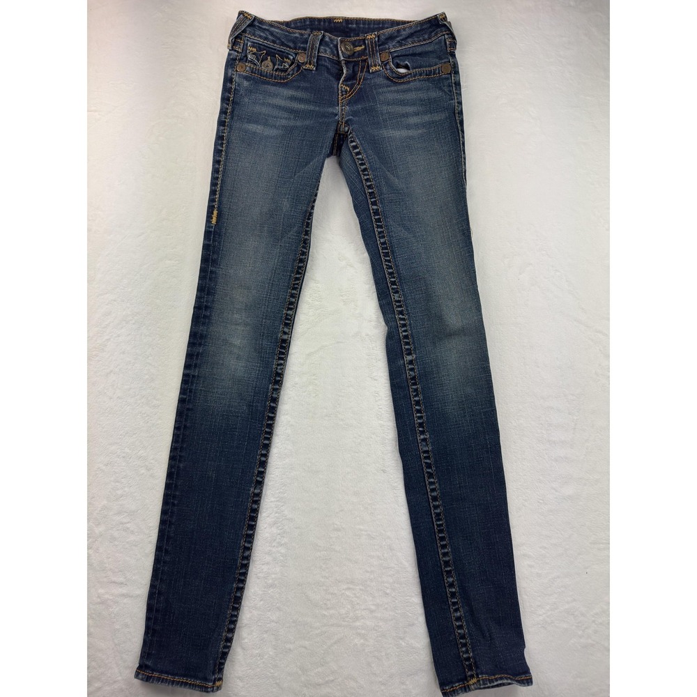 True Religion Jeans Womens 26 Blue Skinny‎ Ultra Low Slim Medium Wash Denim